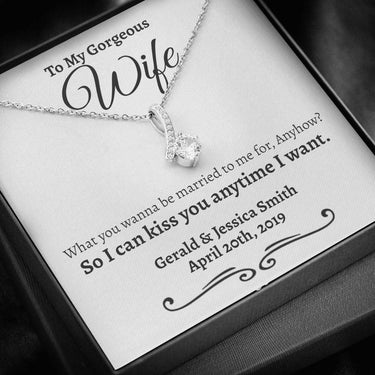 Personalized Gorgeous Wife (Kiss) Alluring Beauty Necklace - Love You This Much